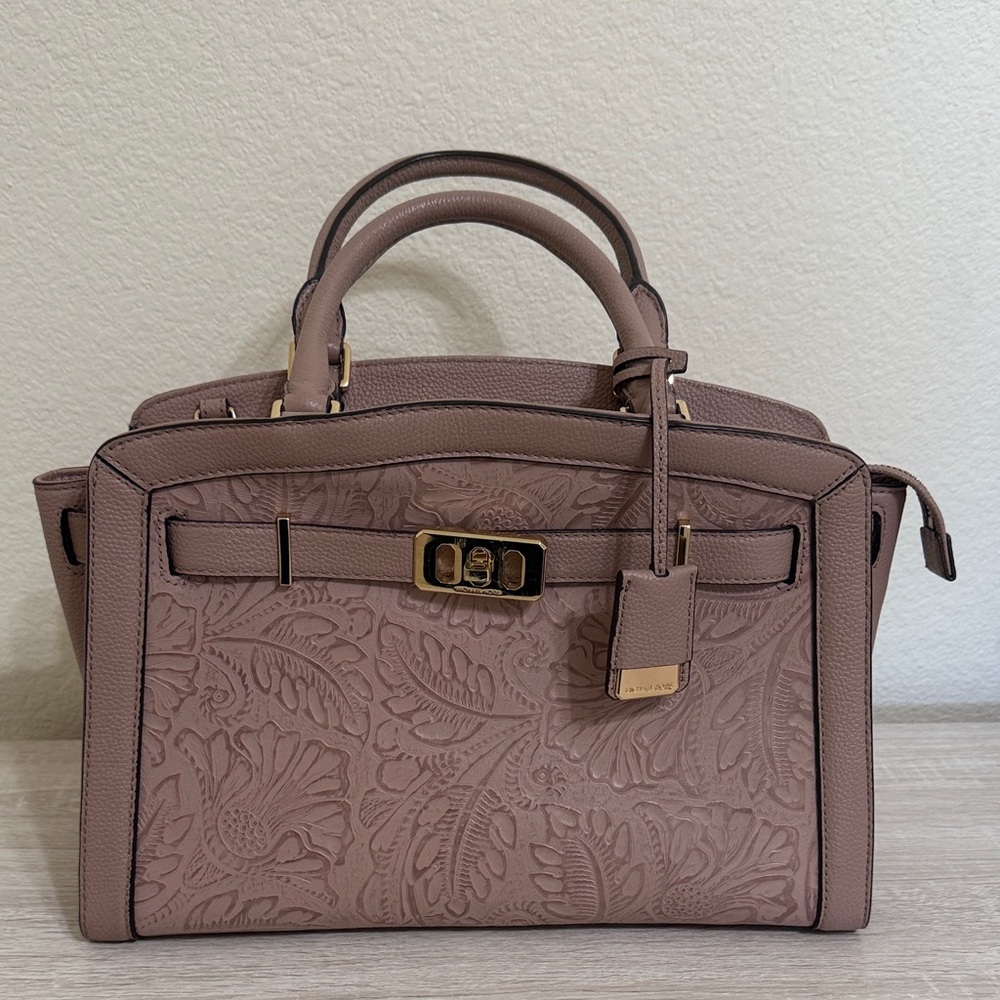 Michael Kors Embossed Pink Satchel